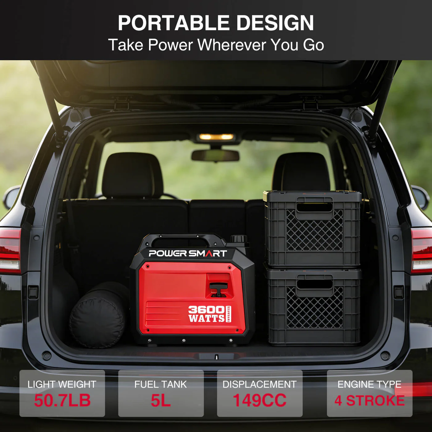 PowerSmart DB5035 inverter generator with Type G UK plugs — image 4