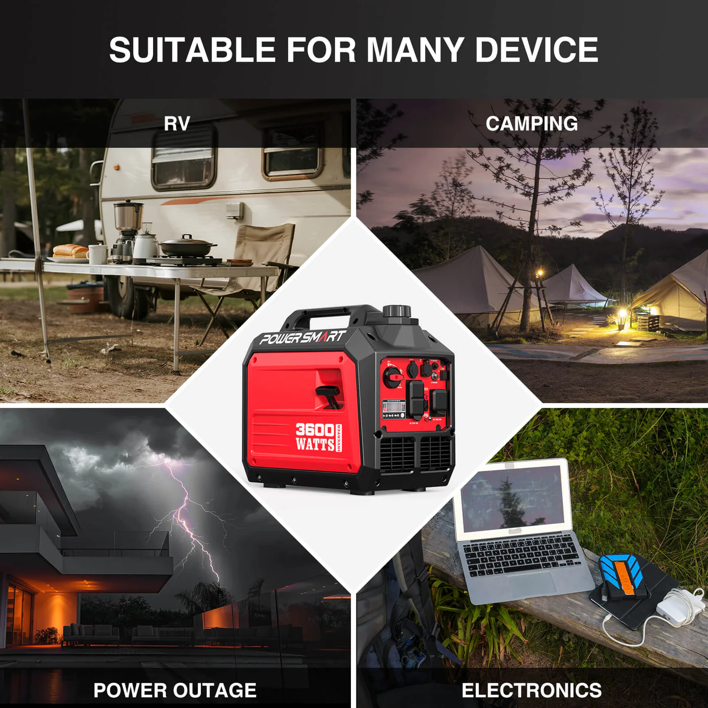 PowerSmart DB5035 inverter generator with Type G UK plugs — image 5